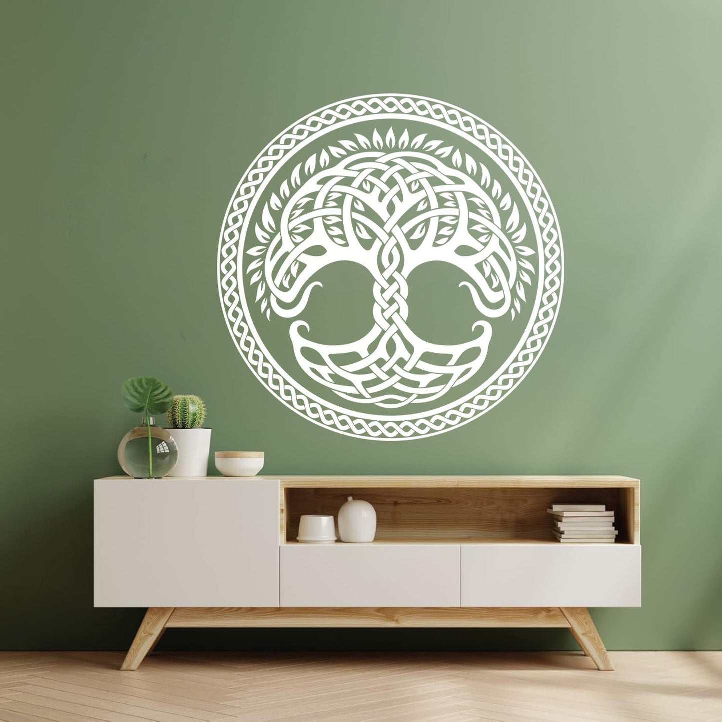 Circle Tree Of Life Family Celtic Ornament Wall Decals Pvc Removable Without Leaving Glue