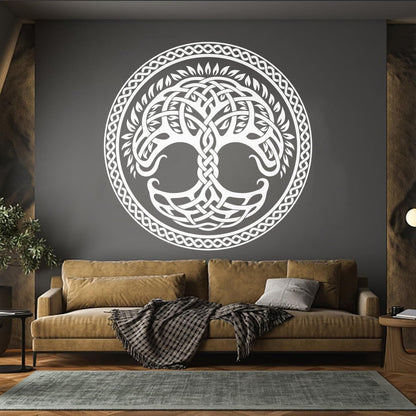 Circle Tree Of Life Family Celtic Ornament Wall Decals Pvc Removable Without Leaving Glue