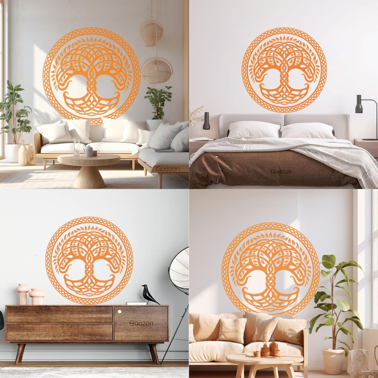 Circle Tree Of Life Family Celtic Ornament Wall Decals Pvc Removable Without Leaving Glue