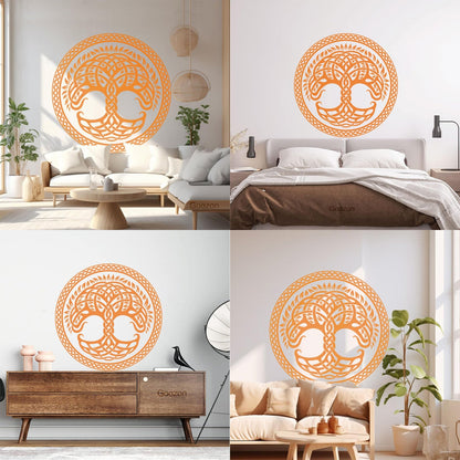 Circle Tree Of Life Family Celtic Ornament Wall Decals Pvc Removable Without Leaving Glue