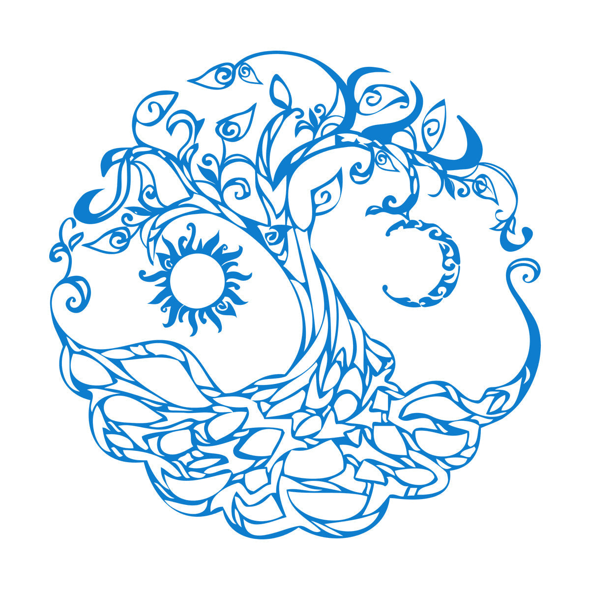 Vinyl Art Sticker Tree Of Life Celtic Symbol Moon Sun Day Night Living Wall Beautification