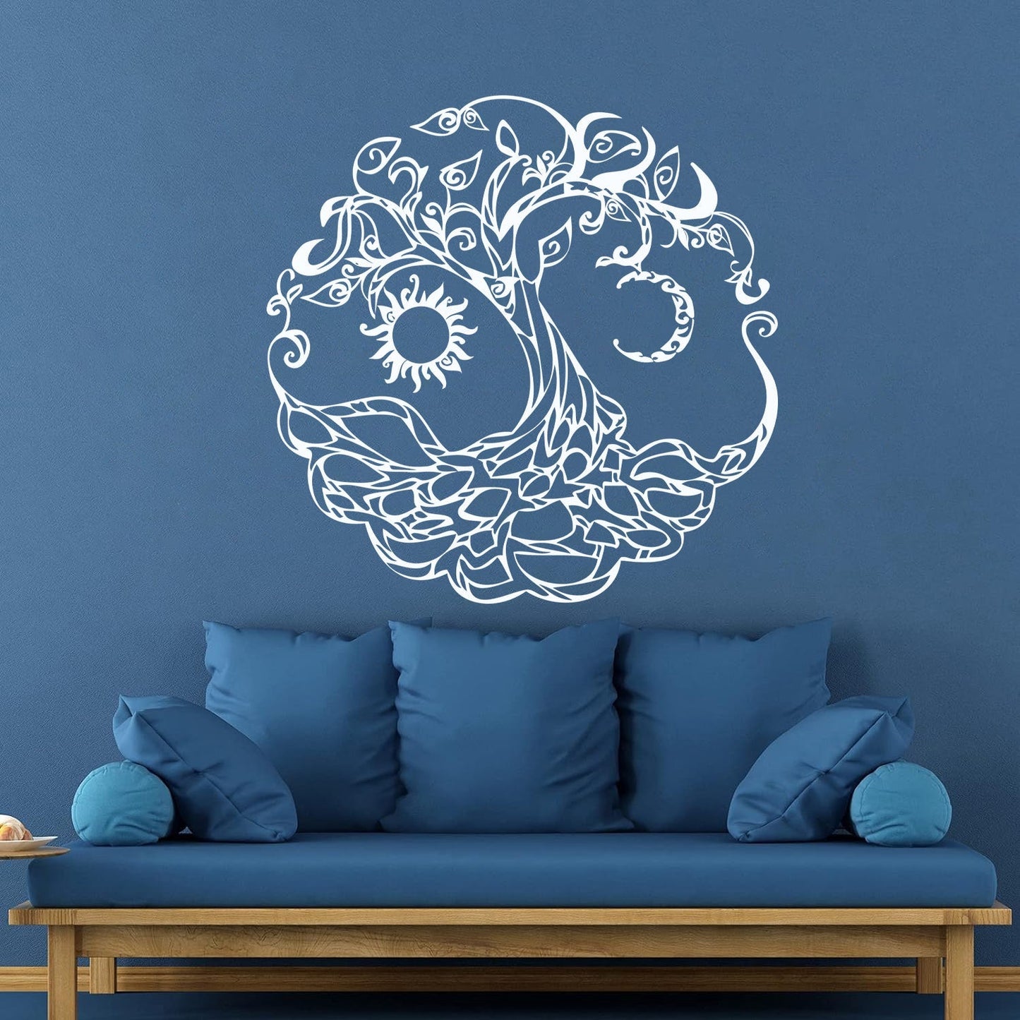 Vinyl Art Sticker Tree Of Life Celtic Symbol Moon Sun Day Night Living Wall Beautification