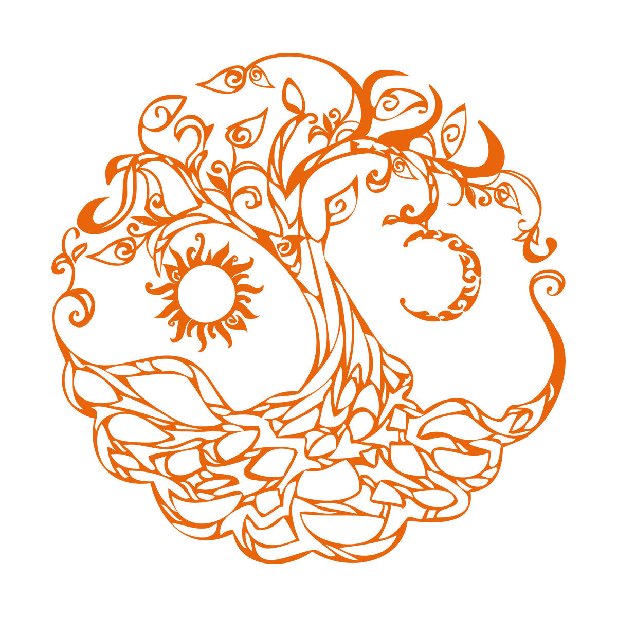 Vinyl Art Sticker Tree Of Life Celtic Symbol Moon Sun Day Night Living Wall Beautification