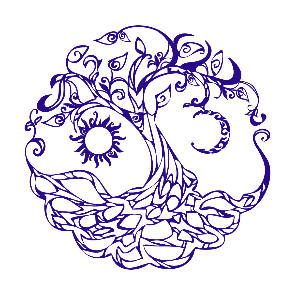 Vinyl Art Sticker Tree Of Life Celtic Symbol Moon Sun Day Night Living Wall Beautification