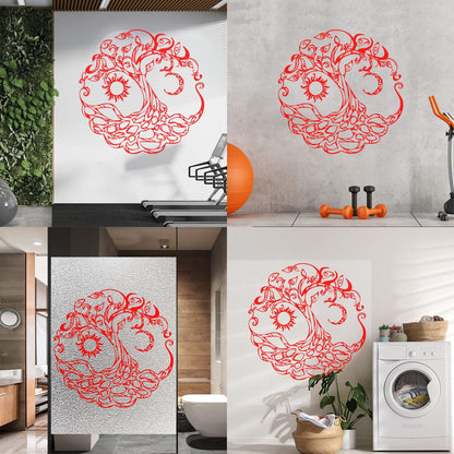 Vinyl Art Sticker Tree Of Life Celtic Symbol Moon Sun Day Night Living Wall Beautification