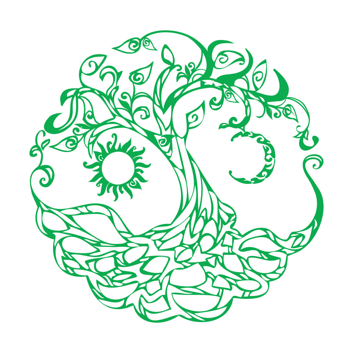 Vinyl Art Sticker Tree Of Life Celtic Symbol Moon Sun Day Night Living Wall Beautification