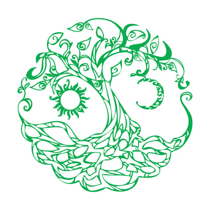 Vinyl Art Sticker Tree Of Life Celtic Symbol Moon Sun Day Night Living Wall Beautification