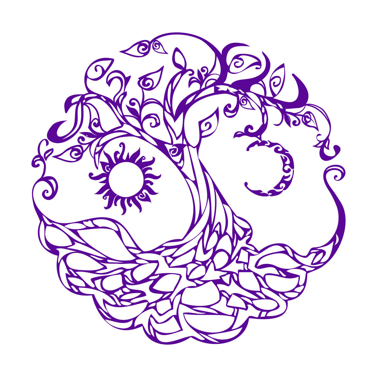 Vinyl Art Sticker Tree Of Life Celtic Symbol Moon Sun Day Night Living Wall Beautification