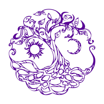 Vinyl Art Sticker Tree Of Life Celtic Symbol Moon Sun Day Night Living Wall Beautification