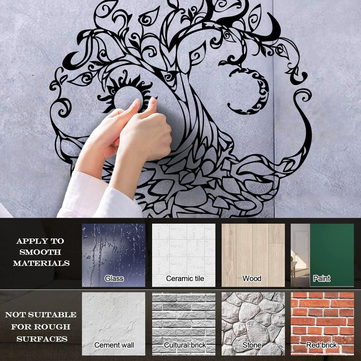 Vinyl Art Sticker Tree Of Life Celtic Symbol Moon Sun Day Night Living Wall Beautification