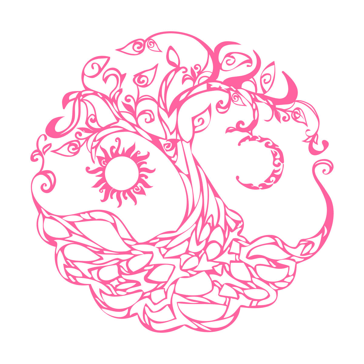 Vinyl Art Sticker Tree Of Life Celtic Symbol Moon Sun Day Night Living Wall Beautification