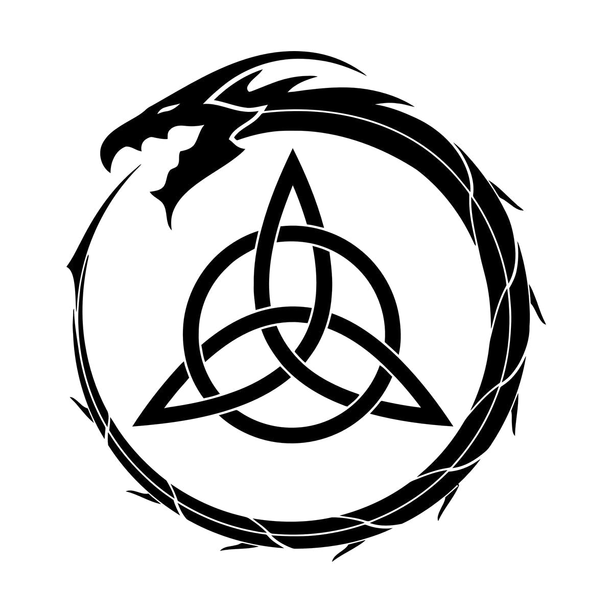 Wall Decals Pvc Decalceltic Dragon Trefoil Irish Symbol Circle Glass Stickers