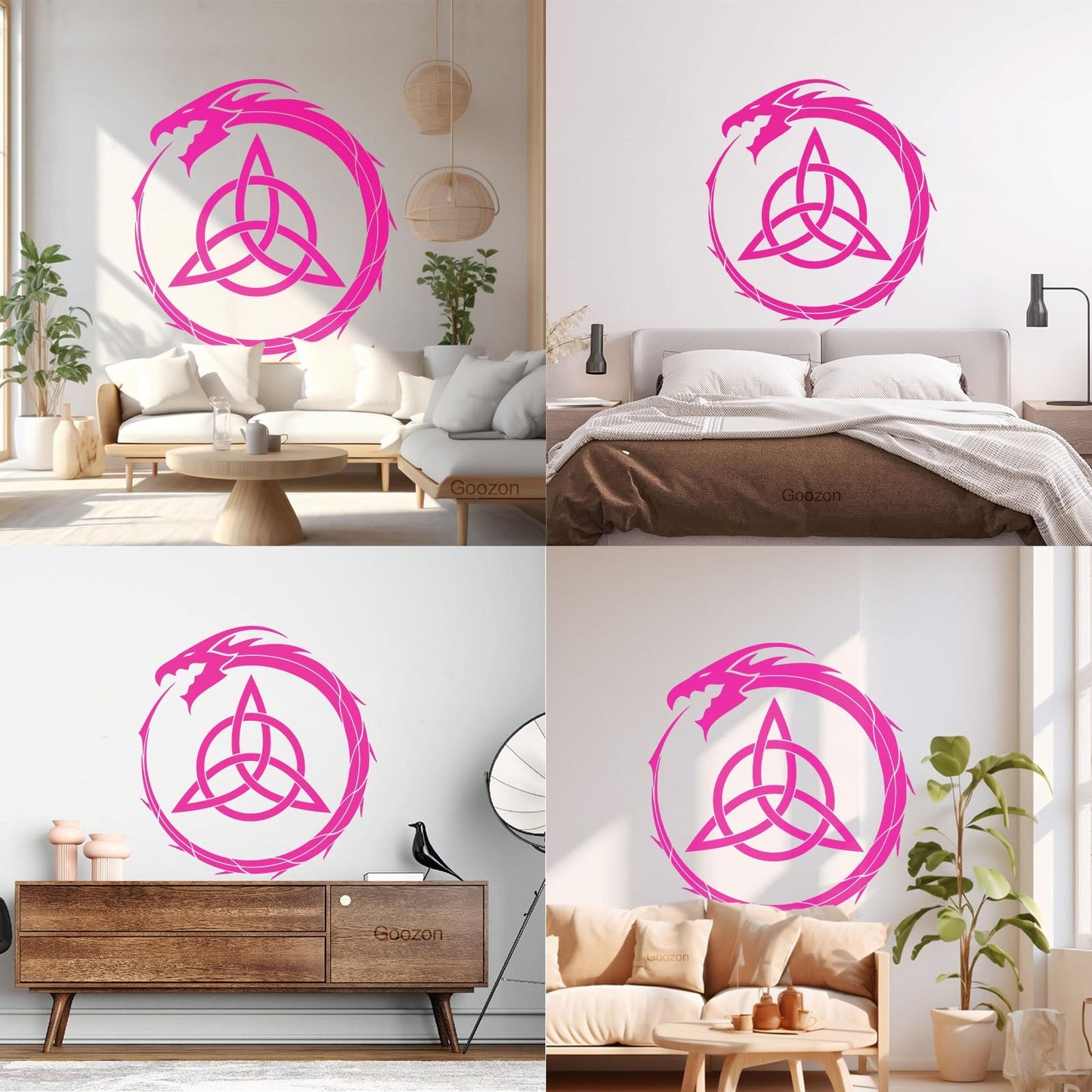 Wall Decals Pvc Decalceltic Dragon Trefoil Irish Symbol Circle Glass Stickers