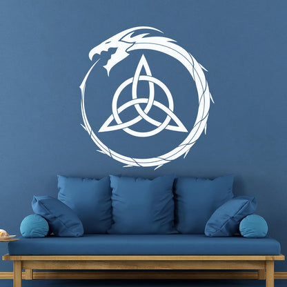 Wall Decals Pvc Decalceltic Dragon Trefoil Irish Symbol Circle Glass Stickers