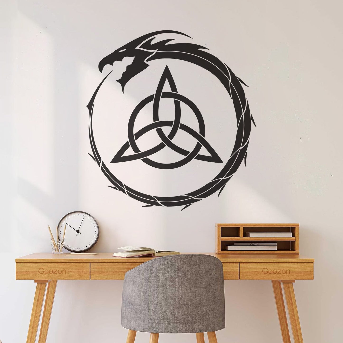Wall Decals Pvc Decalceltic Dragon Trefoil Irish Symbol Circle Glass Stickers