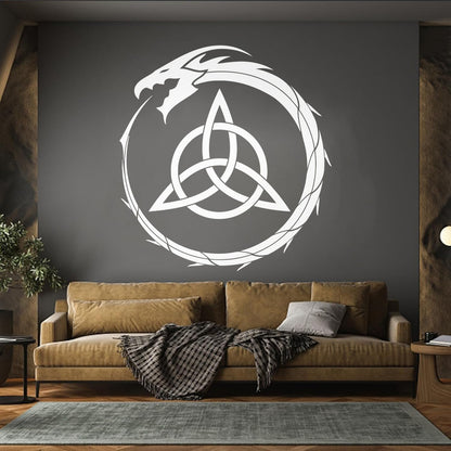 Wall Decals Pvc Decalceltic Dragon Trefoil Irish Symbol Circle Glass Stickers