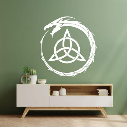 Wall Decals Pvc Decalceltic Dragon Trefoil Irish Symbol Circle Glass Stickers