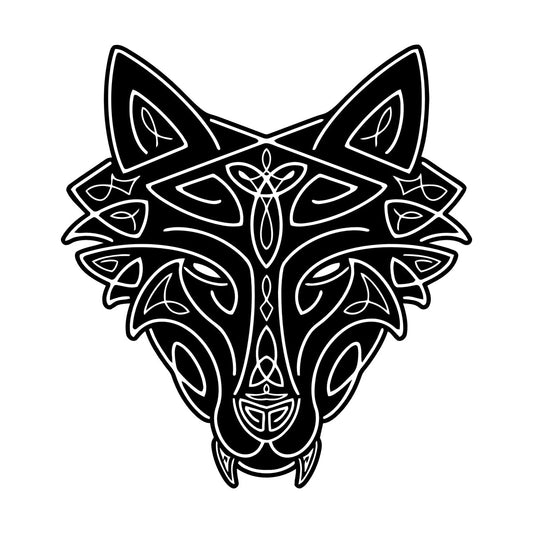 Vinyl Wall Stickers Wild Wolf Celtic Animal Head Ornament Removable Without Leaving Glue