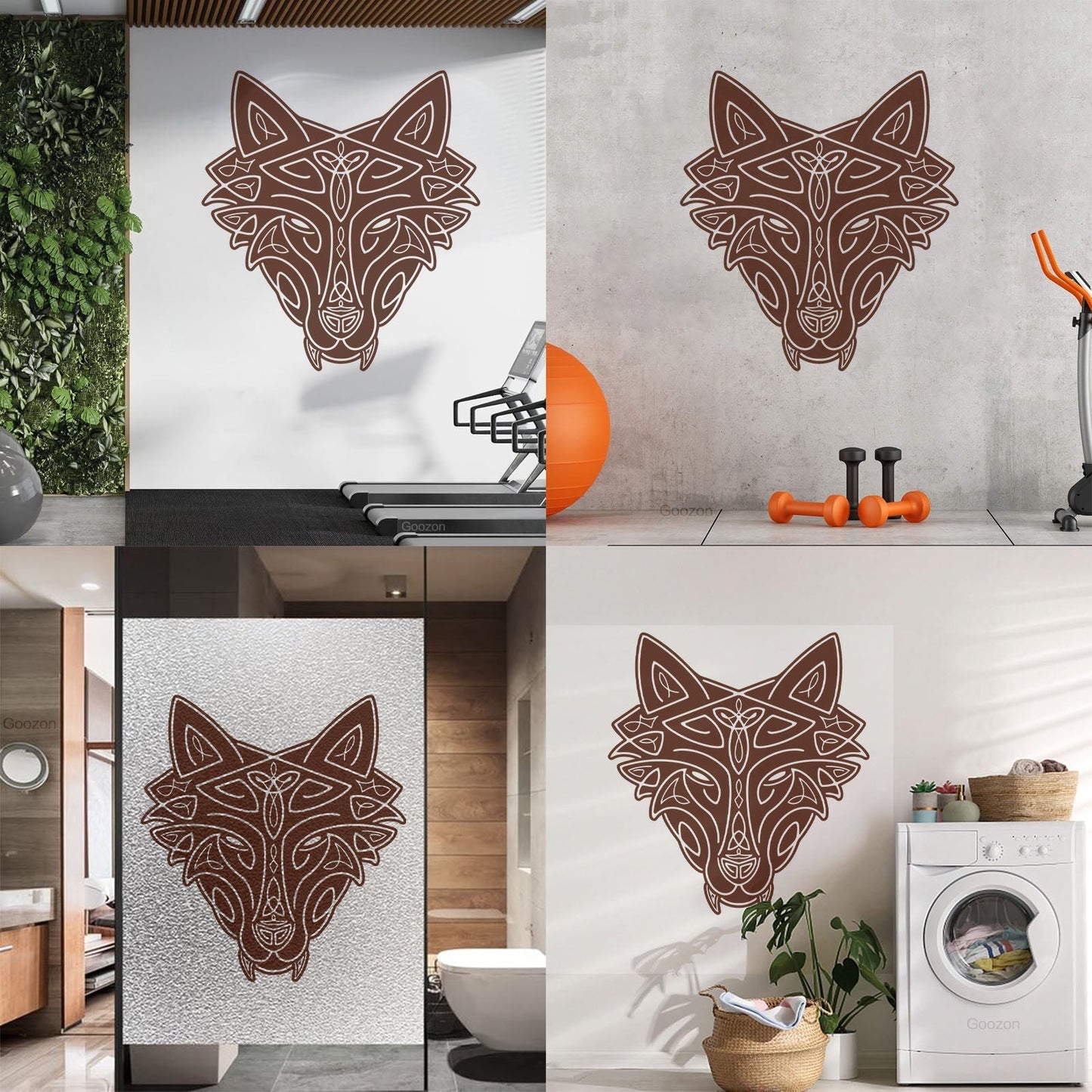 Vinyl Wall Stickers Wild Wolf Celtic Animal Head Ornament Removable Without Leaving Glue