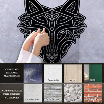 Vinyl Wall Stickers Wild Wolf Celtic Animal Head Ornament Removable Without Leaving Glue