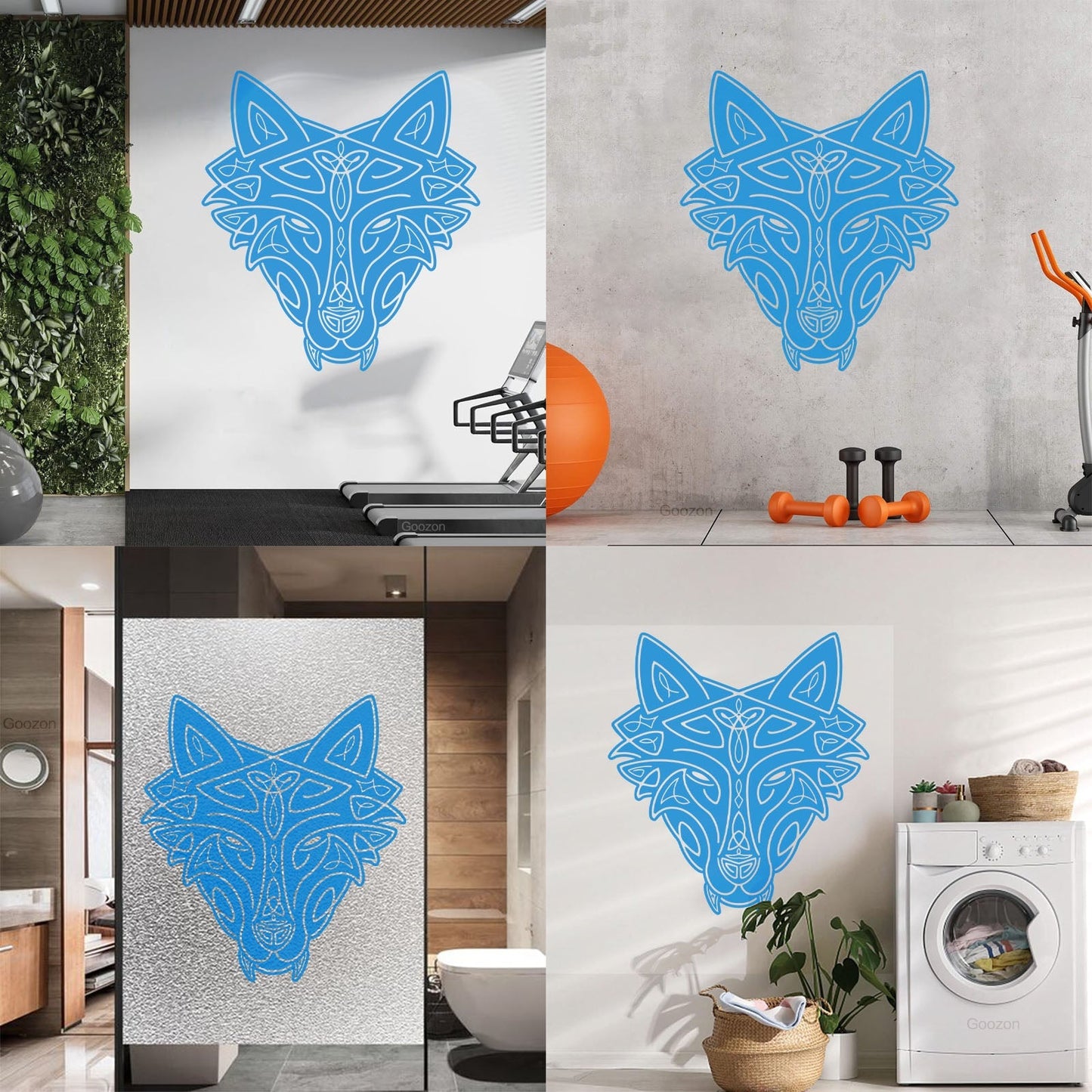 Vinyl Wall Stickers Wild Wolf Celtic Animal Head Ornament Removable Without Leaving Glue