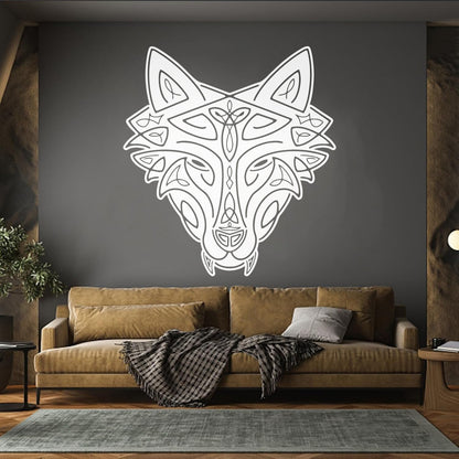 Vinyl Wall Stickers Wild Wolf Celtic Animal Head Ornament Removable Without Leaving Glue