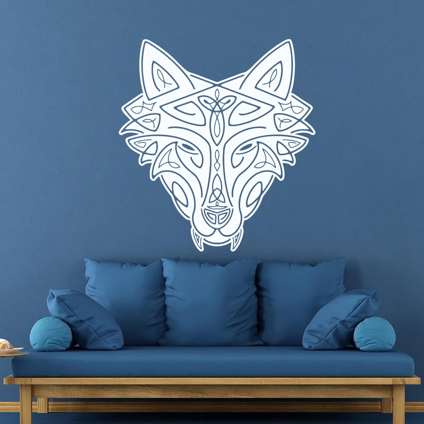Vinyl Wall Stickers Wild Wolf Celtic Animal Head Ornament Removable Without Leaving Glue