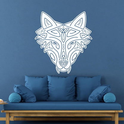 Vinyl Wall Stickers Wild Wolf Celtic Animal Head Ornament Removable Without Leaving Glue