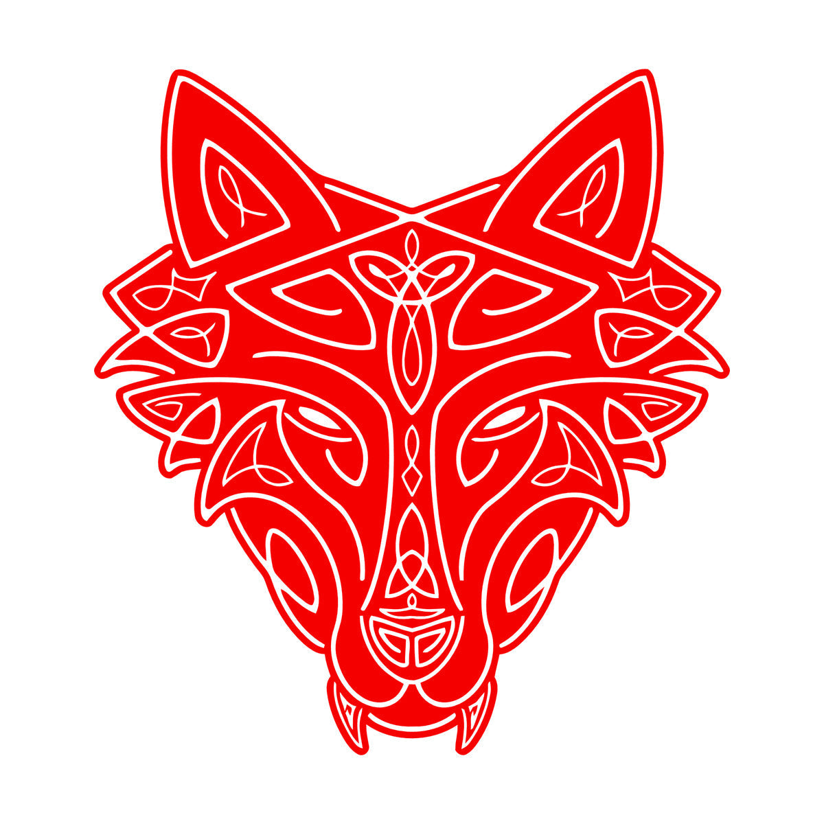 Vinyl Wall Stickers Wild Wolf Celtic Animal Head Ornament Removable Without Leaving Glue