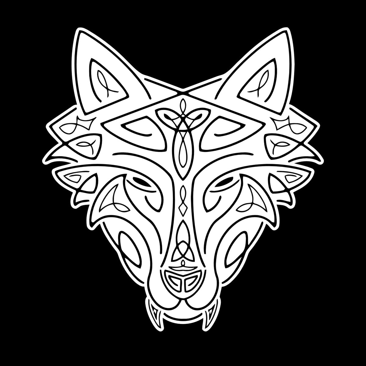 Vinyl Wall Stickers Wild Wolf Celtic Animal Head Ornament Removable Without Leaving Glue