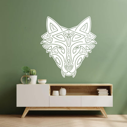 Vinyl Wall Stickers Wild Wolf Celtic Animal Head Ornament Removable Without Leaving Glue