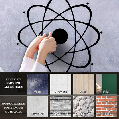 Fine Carving Stickers Atom Large Nuclear Science Chemistry Physics Multiple Size Options