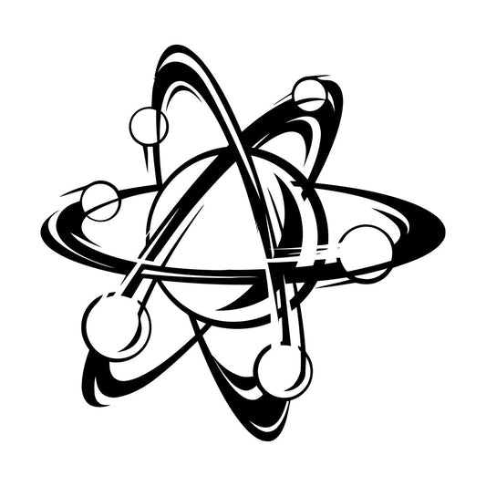 Atom Science Chemistry School Physics Fine Carving Decals It Won'T Fall Off
