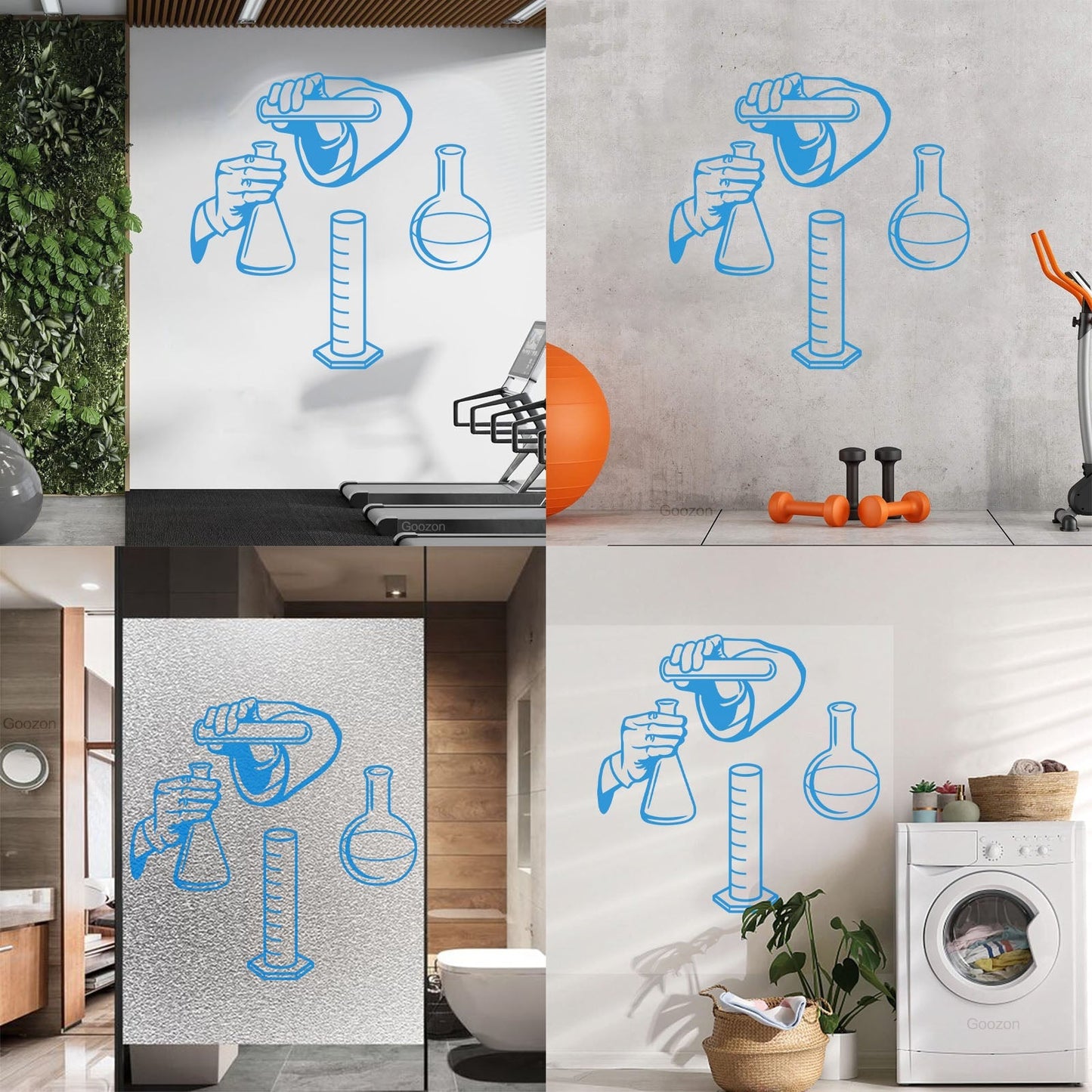 Vinyl Wall Stickers Chemical Lab School Classroom Chemistry Glass Stickers