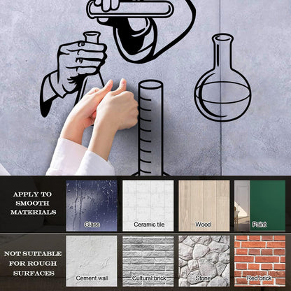 Vinyl Wall Stickers Chemical Lab School Classroom Chemistry Glass Stickers