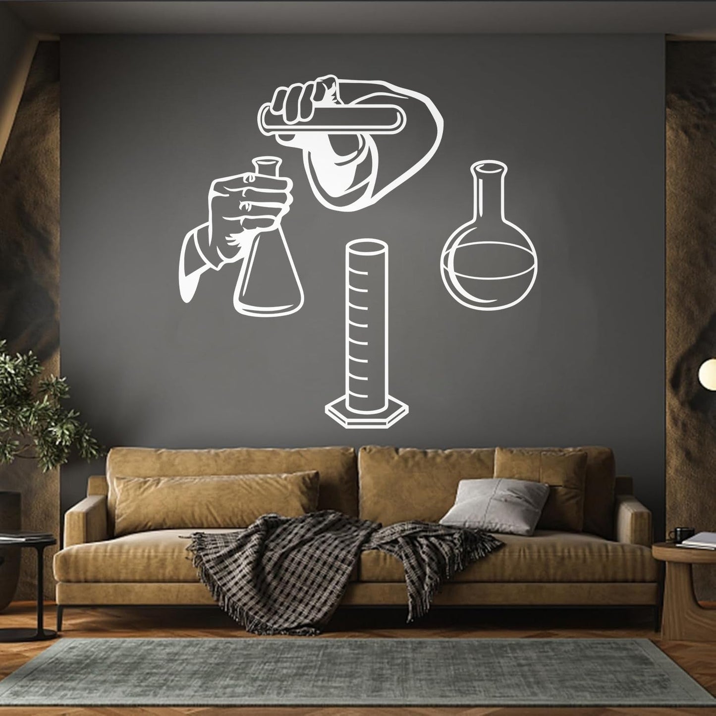 Vinyl Wall Stickers Chemical Lab School Classroom Chemistry Glass Stickers