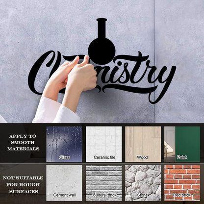 Vinyl Wall Decals Chemistry Glassware Words Lab Classroom School Tattoo Culture