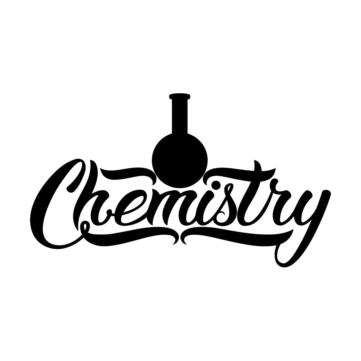 Vinyl Wall Decals Chemistry Glassware Words Lab Classroom School Tattoo Culture