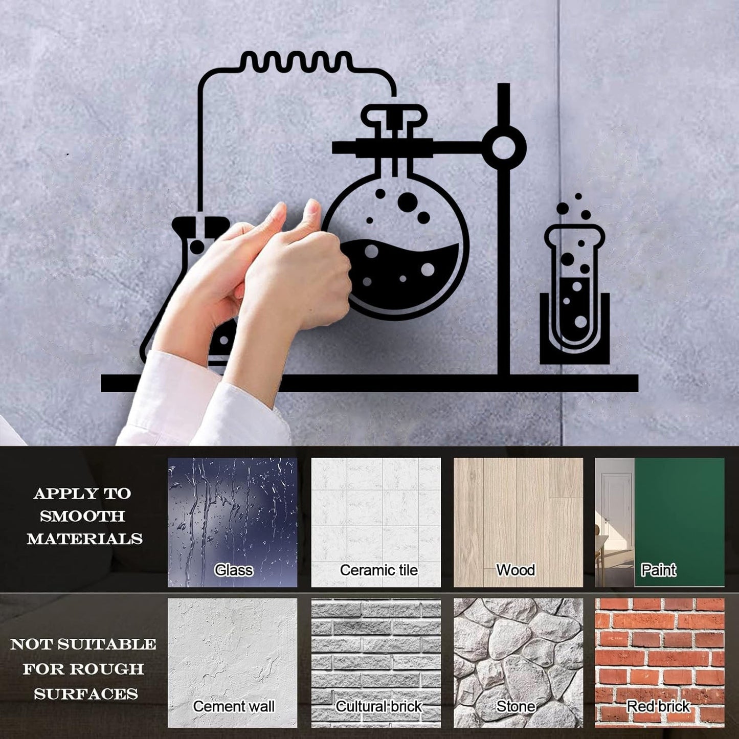 Mural And Wall Vinyl Decal Chemical Lab Science Chemistry School Self Adhesive