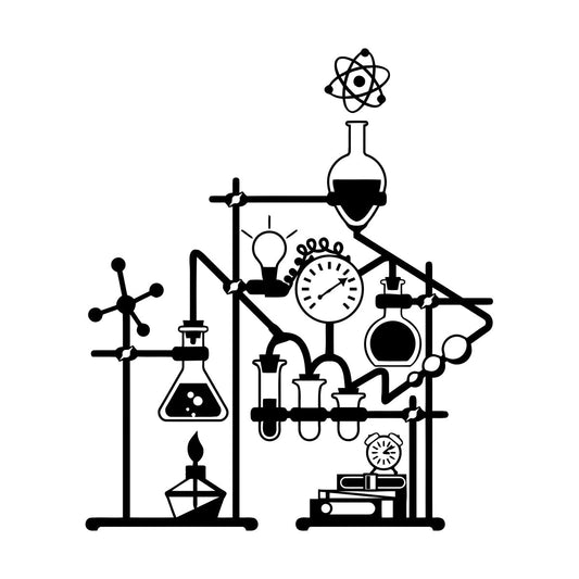 Fine Carving Stickers Chemistry School Science Chemical Laboratory Equipped With Transfer Film Kit