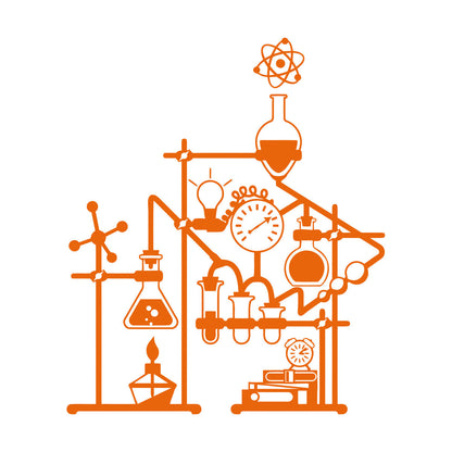 Fine Carving Stickers Chemistry School Science Chemical Laboratory Equipped With Transfer Film Kit