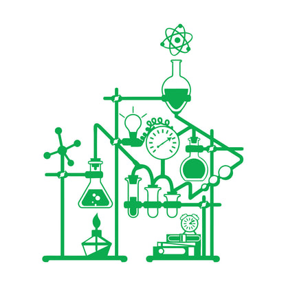 Fine Carving Stickers Chemistry School Science Chemical Laboratory Equipped With Transfer Film Kit