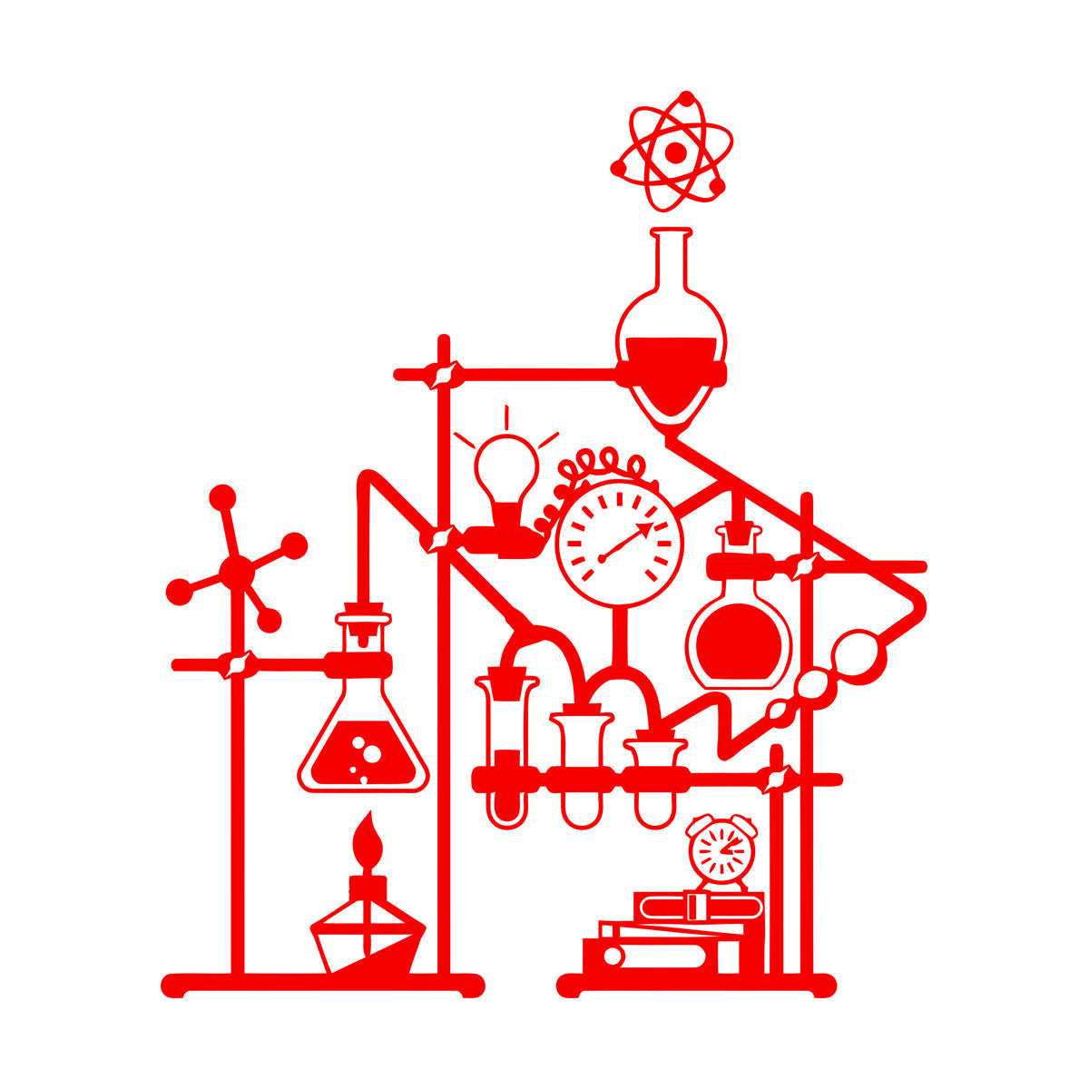 Fine Carving Stickers Chemistry School Science Chemical Laboratory Equipped With Transfer Film Kit