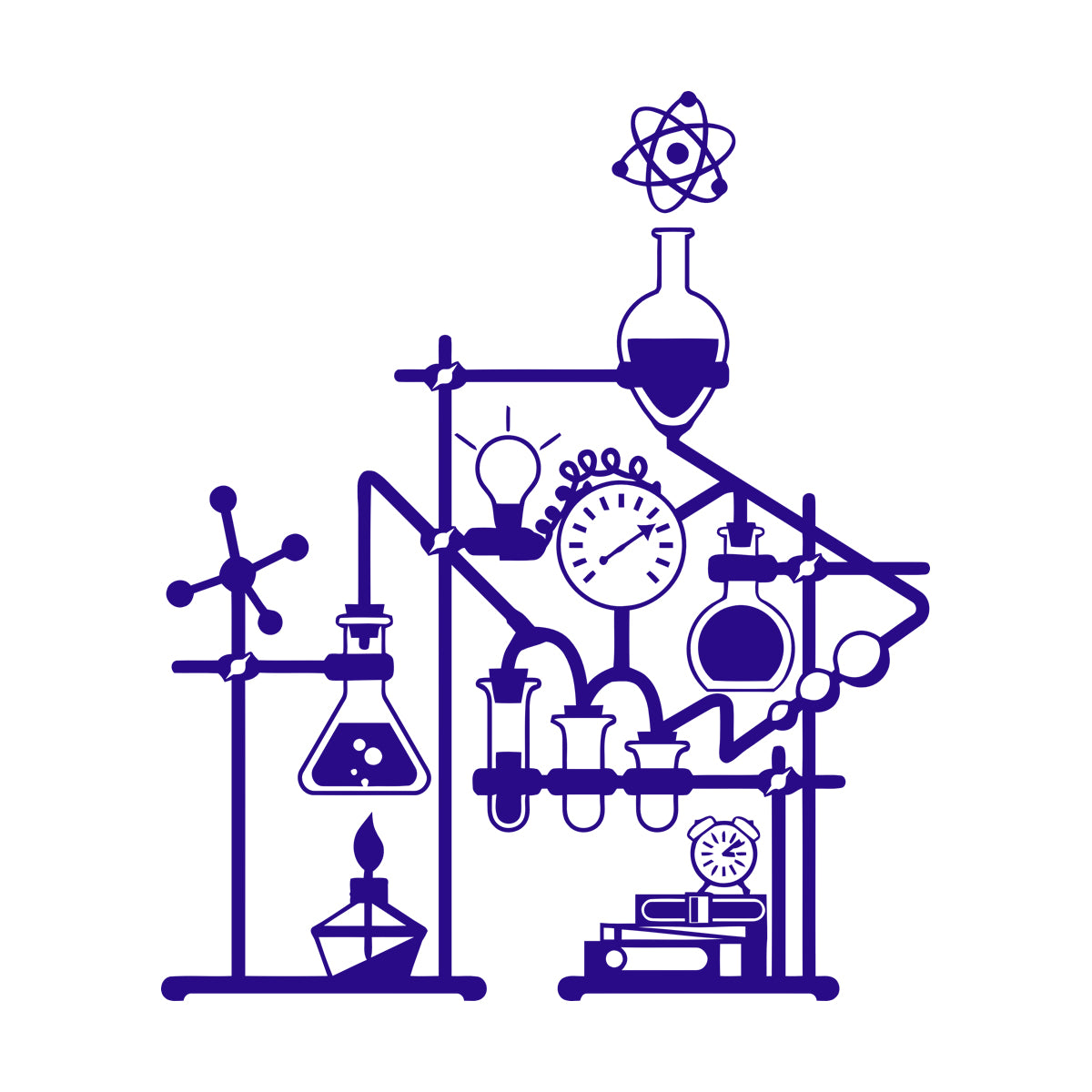 Fine Carving Stickers Chemistry School Science Chemical Laboratory Equipped With Transfer Film Kit