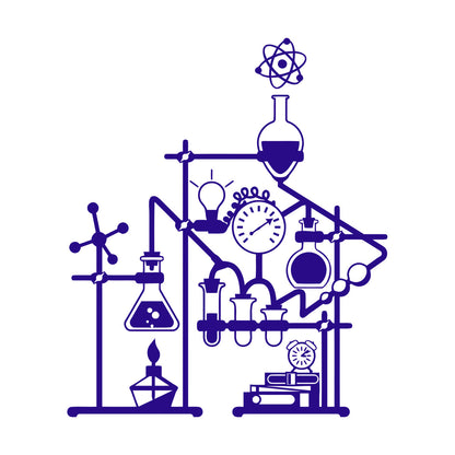 Fine Carving Stickers Chemistry School Science Chemical Laboratory Equipped With Transfer Film Kit