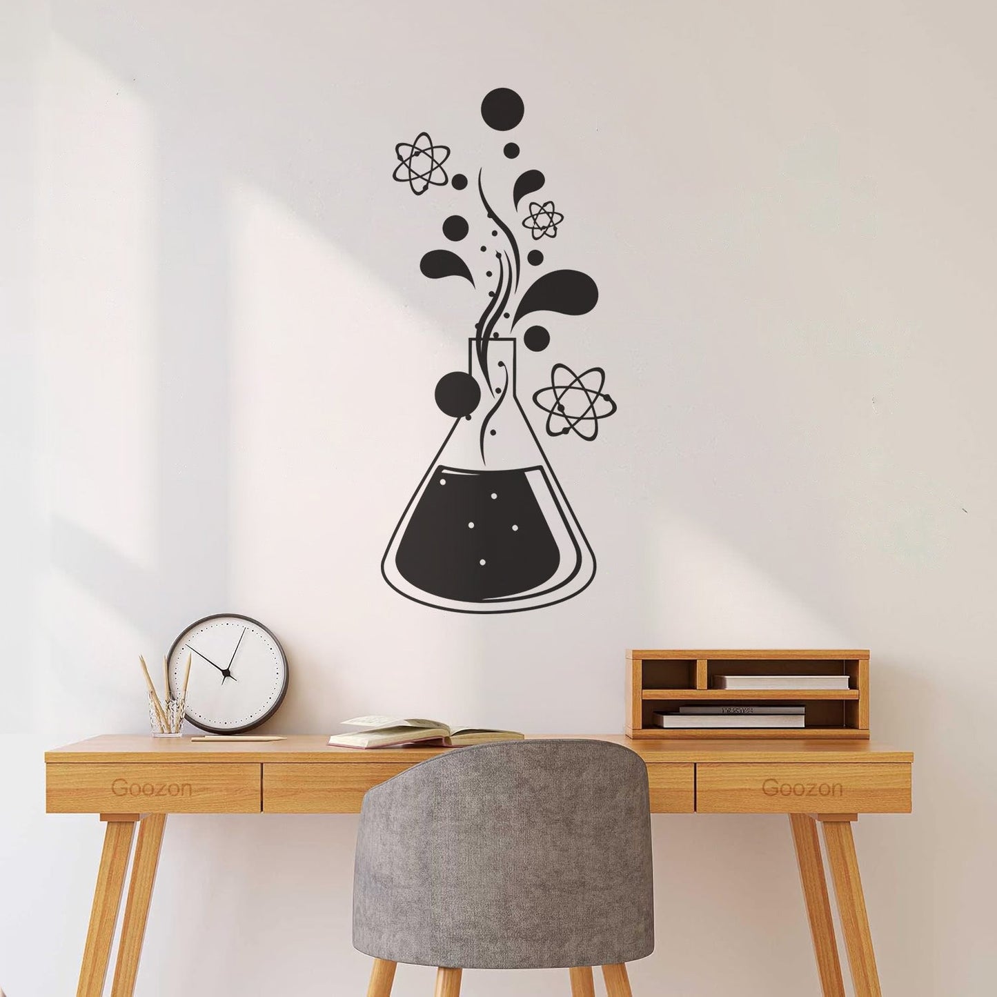 Wall Stickers Chemistry Science Atom Molecules School Easy Installation