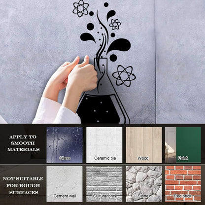Wall Stickers Chemistry Science Atom Molecules School Easy Installation