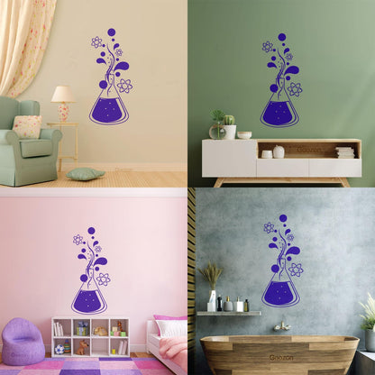 Wall Stickers Chemistry Science Atom Molecules School Easy Installation