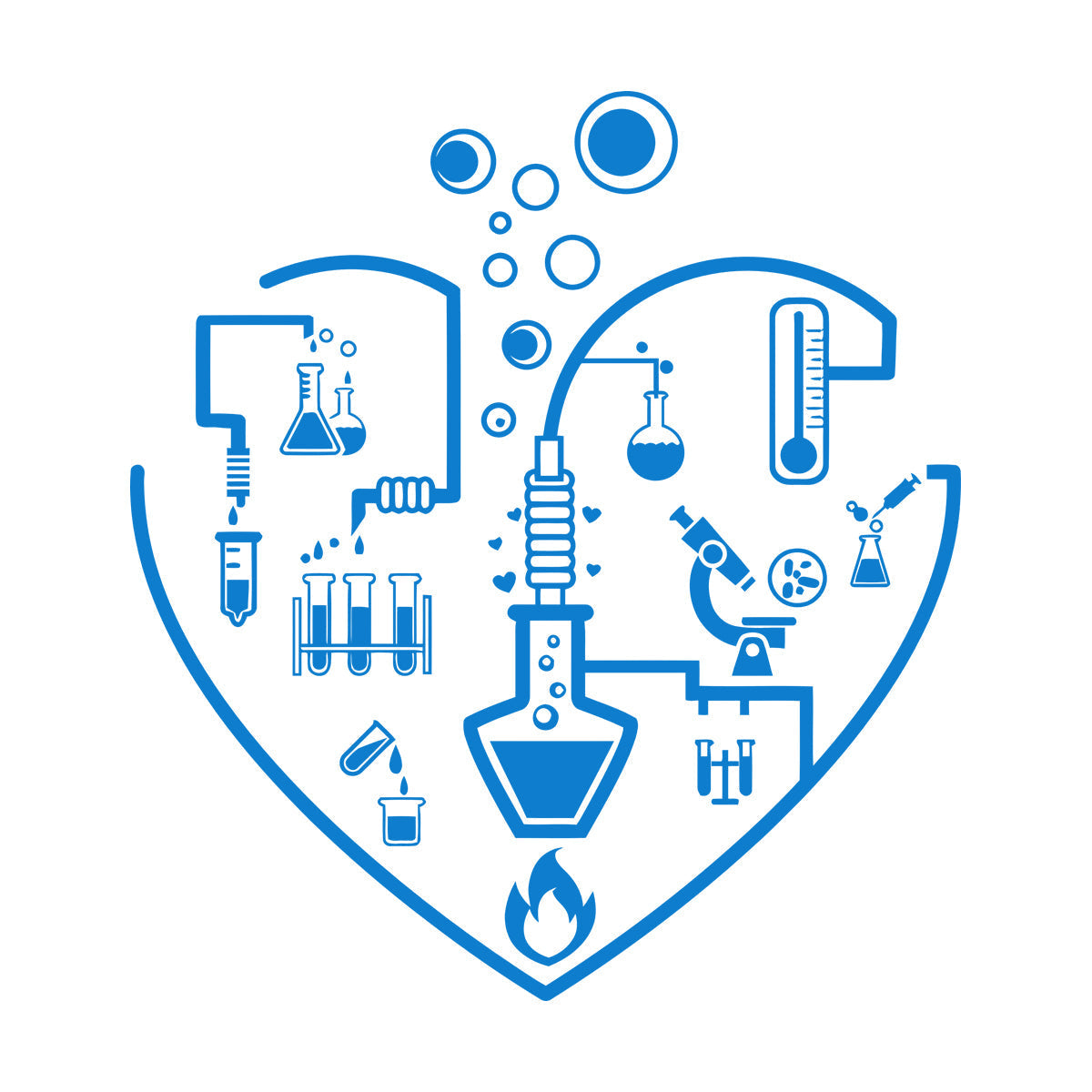 I Love Chemistry Lab School Laboratory Glassware Vinyl Wall Stickers Wall Beautification