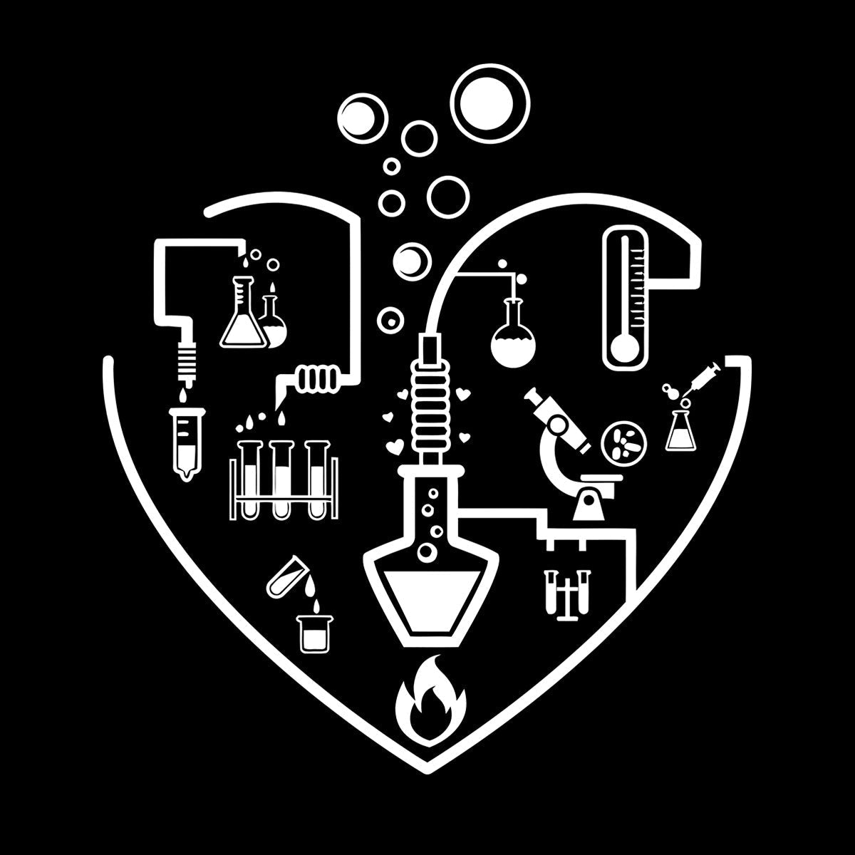 I Love Chemistry Lab School Laboratory Glassware Vinyl Wall Stickers Wall Beautification